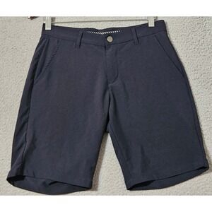 Primo Golf Shorts Mens 30 Navy Blue 9" Performance Stretch Flat Front Chino